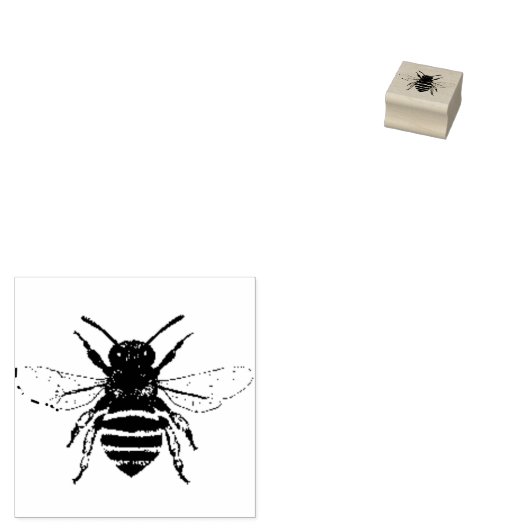 Wooden Art Stamp - The Honeybee Jar Afbeelding Log Rubberstempel (Gestempeld)