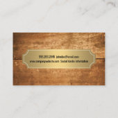 Wooden Background Gold Metallic Lijst Visitekaartje (Achterkant)