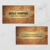 Wooden Background Gold Metallic Lijst Visitekaartje (Voorkant / Achterkant)