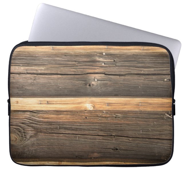 Wooden Bar Realistic Texture Laptop Sleeve (Voorkant)
