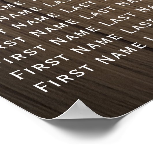 Wooden Barrel Rustic Wedding Seding Chart Poster (Hoek)