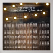Wooden Barrel Rustic Wedding Seding Chart Poster (Voorkant)