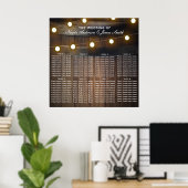 Wooden Barrel Rustic Wedding Seding Chart Poster (Thuiskantoor)