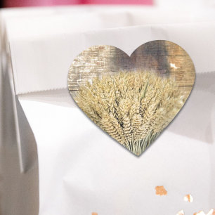 Wooden Barrel western land hoefijzer tarwe Hart Sticker