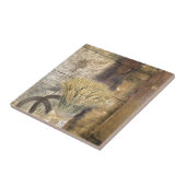 Wooden Barrel western land hoefijzer tarwe Tegeltje (Zijkant)