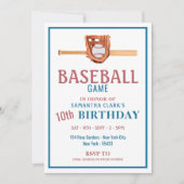 Wooden Baseball Bat, Baseball Birthday Party Kaart (Voorkant)