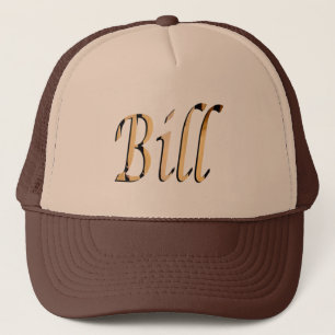 Wooden Bill Mans Name Logo, Trucker Pet