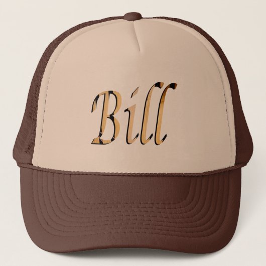 Wooden Bill Mans Name Logo, Trucker Pet (Voorkant)