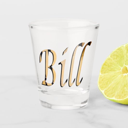 Wooden Bill Name Logo, Shot Glas (Voorkant)