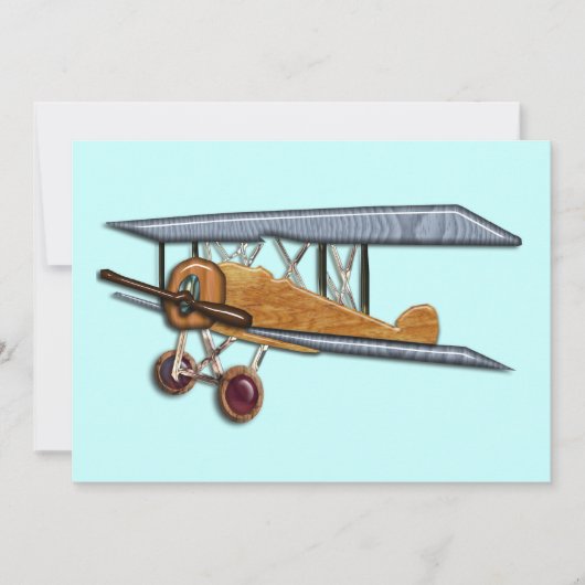 Wooden Biplane Kaart (Voorkant)