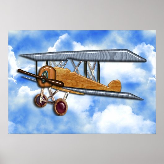 Wooden Biplane Poster (Voorkant)