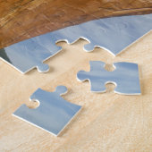 Wooden Black/Bruin beer met blauwe lucht Legpuzzel (Zijkant)