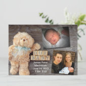 Wooden Blocks Teddy kondiging Aankondiging (Staand voorkant)