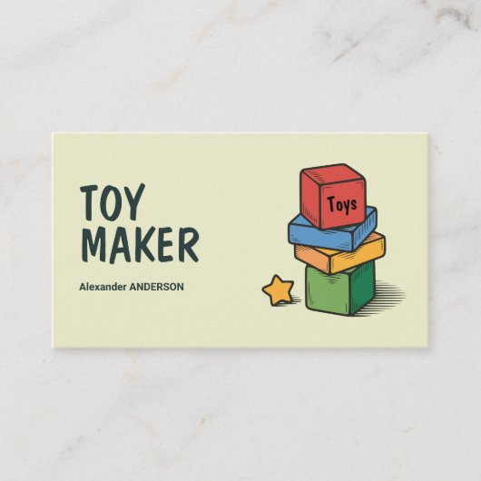 Wooden Blocks - Toy Maker Visitekaartje (Voorkant)