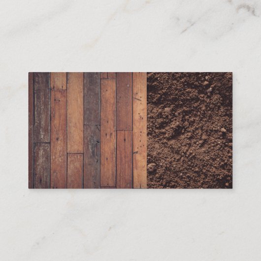 Wooden Boards Dirt | Excavator en gereedschap Visitekaartje (Achterkant)
