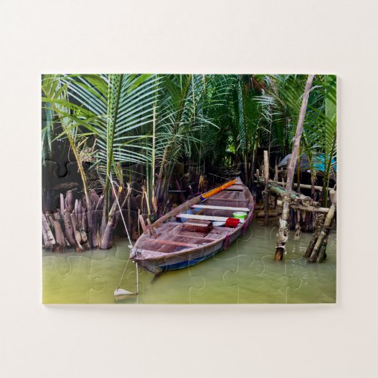 Wooden Boat in Mekong Delta Legpuzzel (Horizontaal)