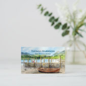 Wooden Boat op het district Cumbria van het meer v Visitekaartje (Staand voorkant)