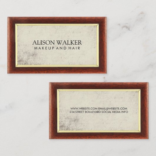 Wooden Border Grunge Background Visitekaartje (Voorkant / Achterkant)