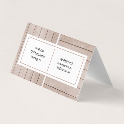 Wooden Brown Modern Background Visitekaartje (Achterkant)