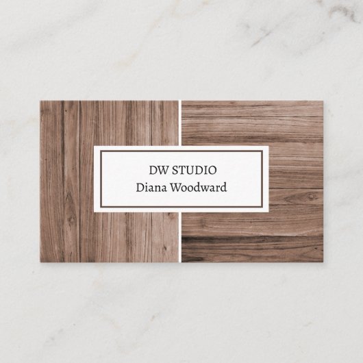 Wooden Brown Modern Background Visitekaartje (Voorkant)