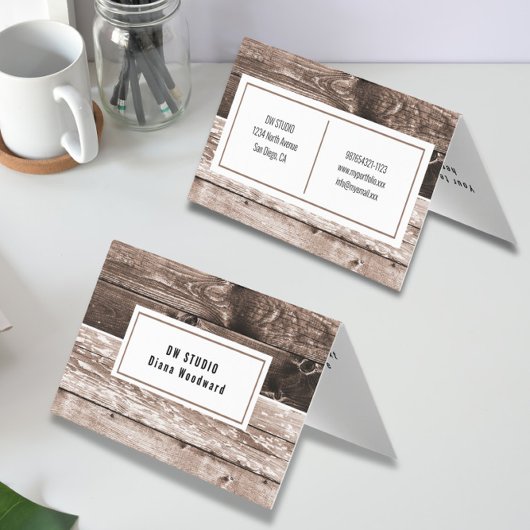 Wooden Brown Modern Background Visitekaartje