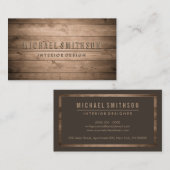 Wooden Brown Rustic Carpenter Visitekaartje (Voorkant / Achterkant)