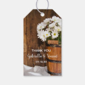 Wooden Bucket Daisies Barn Wedding Favor Labels Cadeaulabel (Voorkant)