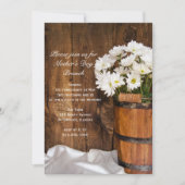 Wooden Bucket Daisies Country Moederdag Brunch Kaart (Voorkant)