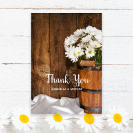 Wooden Bucket White Daisies Barn Wedding Bedankt