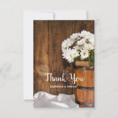 Wooden Bucket White Daisies Barn Wedding Bedankt (Voorkant)
