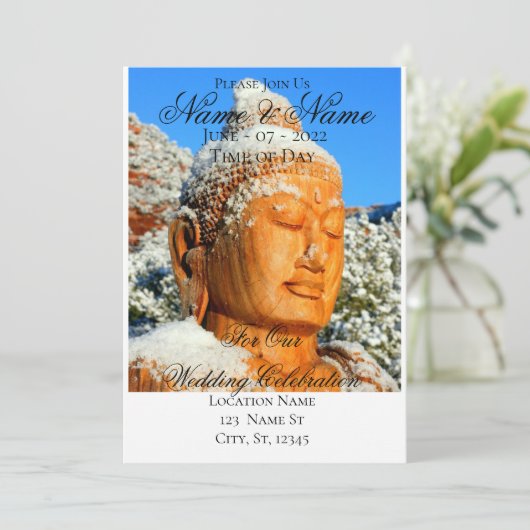 Wooden Buddha in Snow Thunder Cove Kaart (Staand voorkant)