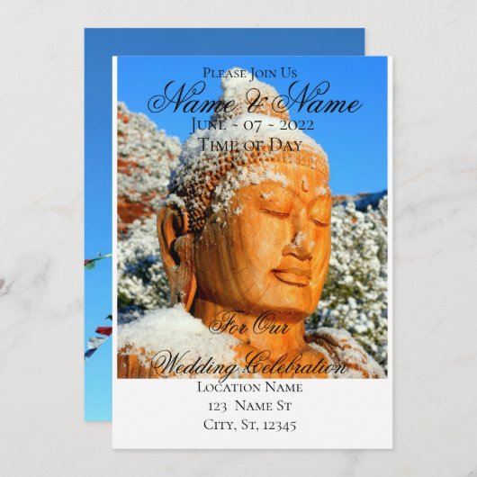 Wooden Buddha in Snow Thunder Cove Kaart (Voorkant / Achterkant)