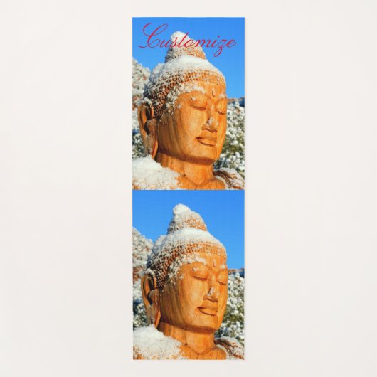Wooden Buddha in Snow Thunder Cove Yogamat (Voorkant)