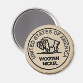 Wooden Buffalo Nickle, voeg je naam toe Magneet (Voorkant / Achterkant)