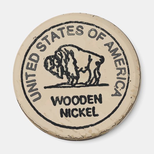 Wooden Buffalo Nickle, voeg je naam toe Magneet (Voorkant)