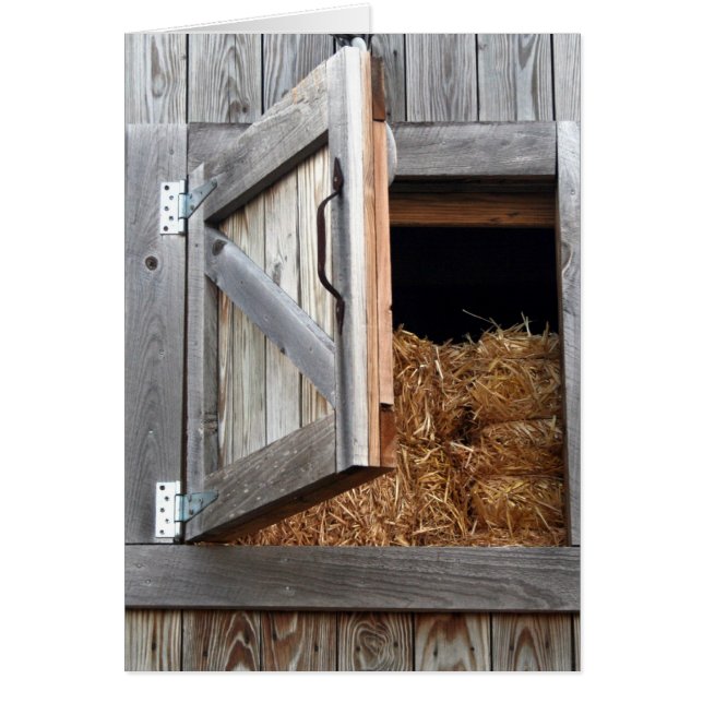 Wooden Building Hayloft-deur Open (Voorkant)