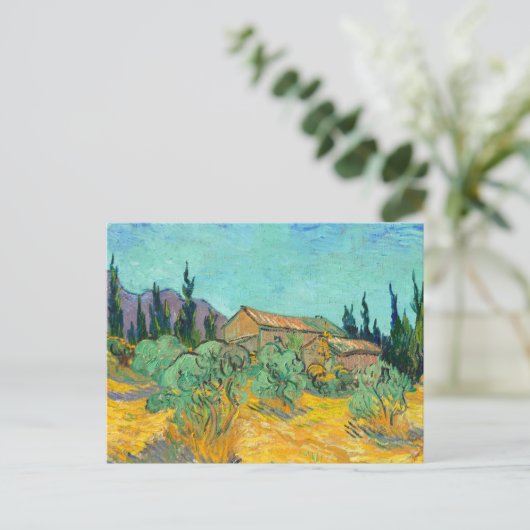 Wooden Cabins among the Olive Trees and Cypresses Briefkaart (Staand voorkant)