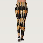 Wooden Canoe Paddles achtergrondkleur Leggings (Achterkant)