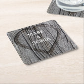 Wooden carboardbruiloft kartonnen onderzetters (Schuin)