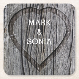 Wooden carboardbruiloft kartonnen onderzetters