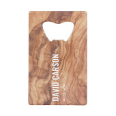 Wooden Carpenter Construction Handyman Creditkaart Flessenopener (Voorkant)