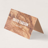 Wooden Carpenter Construction Handyman QR Code Visitekaartje (Voorkant)