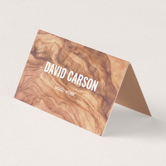 Wooden Carpenter Construction Handyman QR Code Visitekaartje (Voorkant)