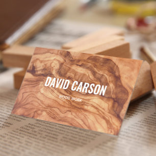 Wooden Carpenter Construction Handyman Visitekaartje