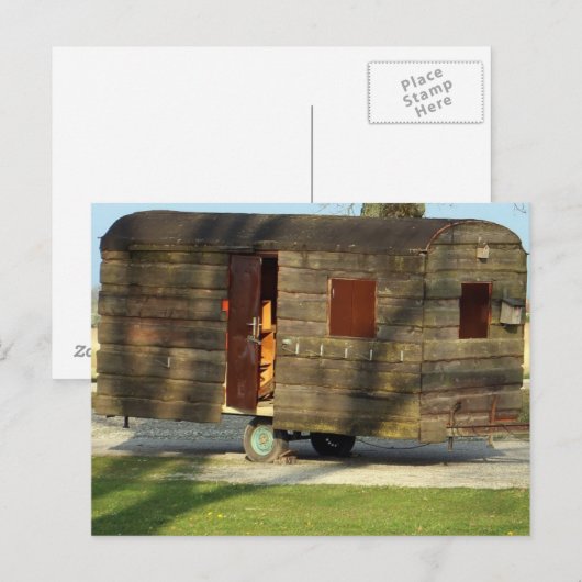 Wooden Carvan Trailer Briefkaarten (Voorkant / Achterkant)