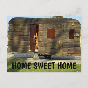 Wooden Carvan Trailer Briefkaarten, HOME SWEET THM Briefkaart