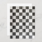 Wooden Checker Pattern Bedankkaart (Voorkant / Achterkant)