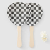 Wooden Checker Pattern Handwaaier (Voorkant en achterkant)