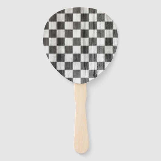 Wooden Checker Pattern Handwaaier (Voorkant)