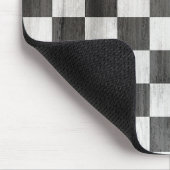Wooden Checker Pattern Muismat (Hoek)